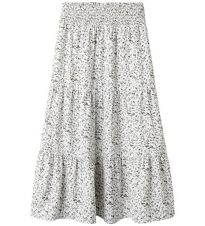Name It Nederdel - NkfJolly - Maxi Skirt - Star White m. Blomste