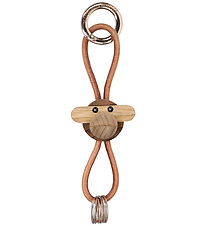 Kay Bojesen Nøglering - Abe/Guld - Naturlæder Teak/Limba