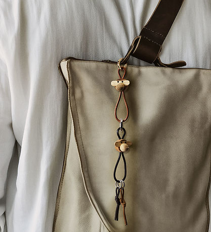 Kay Bojesen Nøglering - Abe/Guld - Naturlæder Teak/Limba