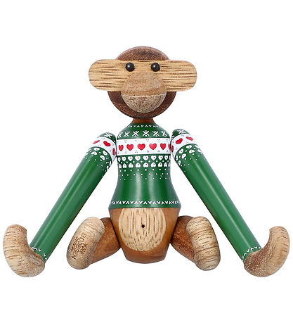 Kay Bojesen Træfigur - Abe Julesweater 2025 - Mini Grøn