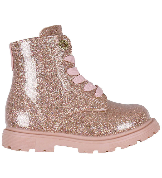 Tommy Hilfiger Støvler - Lace-Up - Pink/Glitter