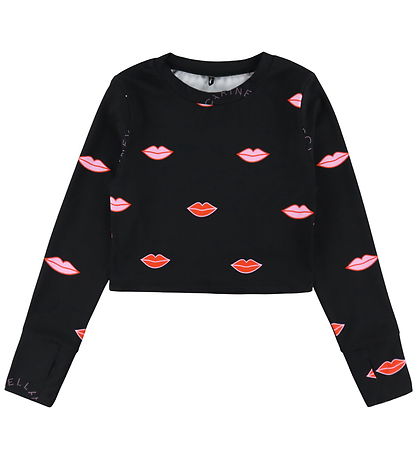 Stella McCartney Kids Badebluse - Cropped - UV50+ - Sort m. Læbe