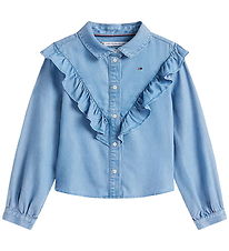 Tommy Hilfiger Skjorte - Denim - Blå m. Flæser Tommy Hilfiger Skjorte - Denim - Blå m. Flæser