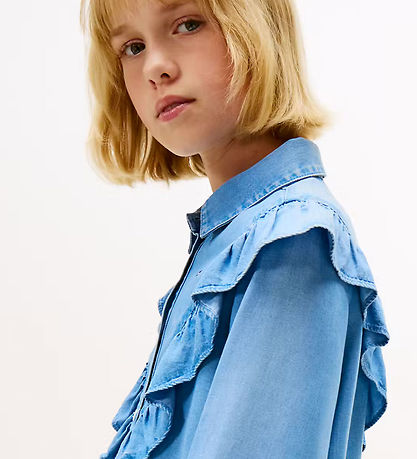 Tommy Hilfiger Skjorte - Denim - Blå m. Flæser Tommy Hilfiger Skjorte - Denim - Blå m. Flæser
