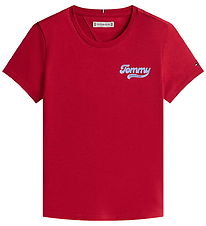 Tommy Hilfiger T-shirt - Graphic Flock - Ruby Rhubarb Tommy Hilfiger T-shirt - Graphic Flock - Ruby Rhubarb