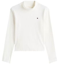 Tommy Hilfiger Bluse - Rib - Ivory Silk Tommy Hilfiger Bluse - Rib - Ivory Silk