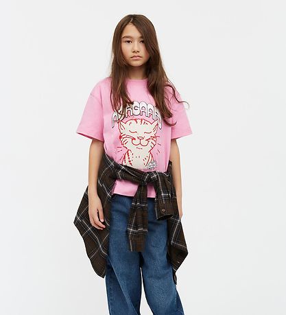 Mads Nørgaard T-shirt - Sadness - Fuchsia Pink w. Print