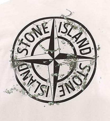 Stone Island T-shirt - Natural White m. Print Stone Island T-shirt - Natural White m. Print