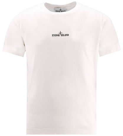 Stone Island T-shirt - Natural White m. Print Stone Island T-shirt - Natural White m. Print