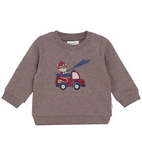 Minymo Sweatshirt - Dark Brown Melange Minymo Sweatshirt - Dark Brown Melange