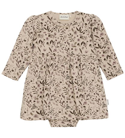 Minymo Kjolebody l/æ - AOP - Smoke Gray