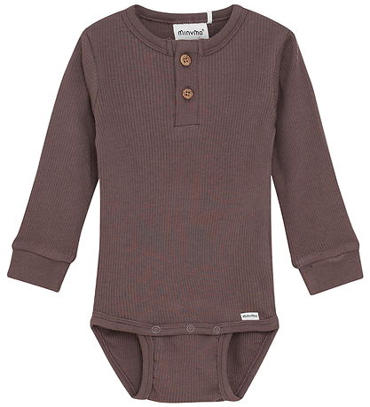 Minymo Body l/æ - Rib - Modal/Bomuld - Chocolate Chip