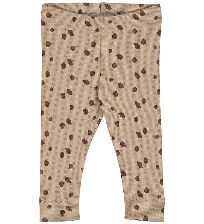 Müsli Leggings - Rib - Acorn - Beige/Root/Deep Green