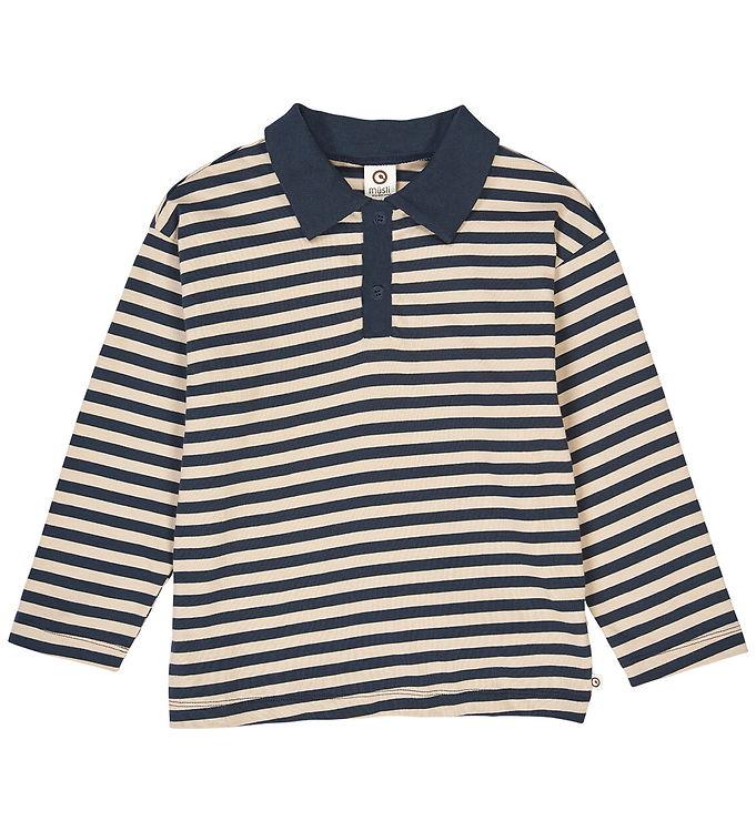 Müsli Polobluse - Stripe Polo - Oak/Night Blue
