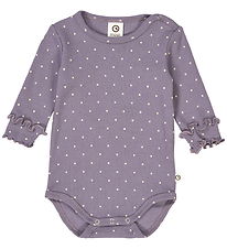 Müsli Body l/æ - Rib - Dot - Lilac Fog/Oat Müsli Body l/æ - Rib - Dot - Lilac Fog/Oat