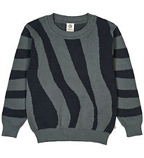 Müsli Bluse - Strik - Jacquard - Stormy Blue Müsli Bluse - Strik - Jacquard - Stormy Blue