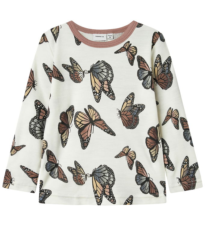 Name It Bluse - Uld - NmfWillitus - Snow White/Butterfly