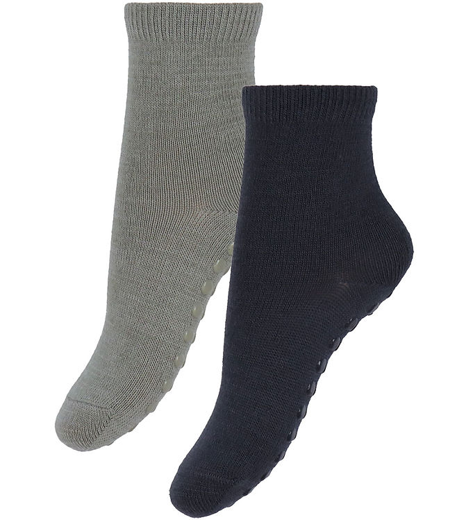 Name It Strømper - 2-pak - Uld/Bomuld - NmmWak - Skridsikker - D