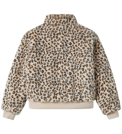 Name It Jakke - Imiteret Pels - NkfMila - Oxford Tan/Leo