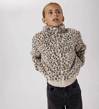Name It Jakke - Imiteret Pels - NkfMila - Oxford Tan/Leo