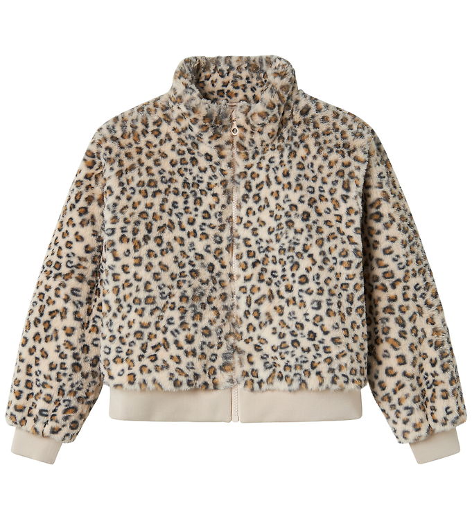 Name It Jakke - Imiteret Pels - NkfMila - Oxford Tan/Leo