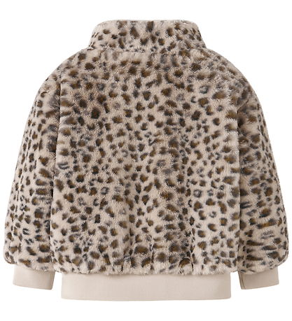 Name It Jakke - Imiteret Pels - NmfMila - Oxford Tan/Leo
