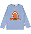 DYR-Cph Bluse - Dyrshedding - Blue Grey Klovnfisk DYR-Cph Bluse - Dyrshedding - Blue Grey Klovnfisk