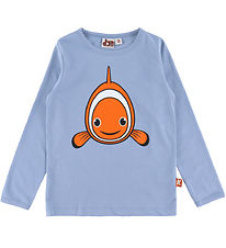 DYR-Cph Bluse - Dyrshedding - Blue Grey Klovnfisk DYR-Cph Bluse - Dyrshedding - Blue Grey Klovnfisk