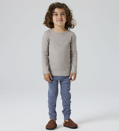 Name It Leggings - Rib - Uld/Silke  - NmmWossa - Folkstone Gray