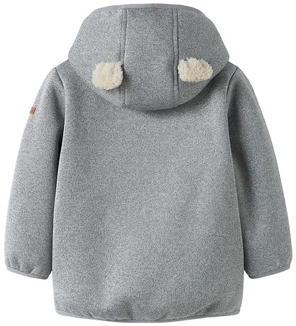 Name It Softshelljakke m. Fleece - NbnMada08 - Grey Melange m. Ø