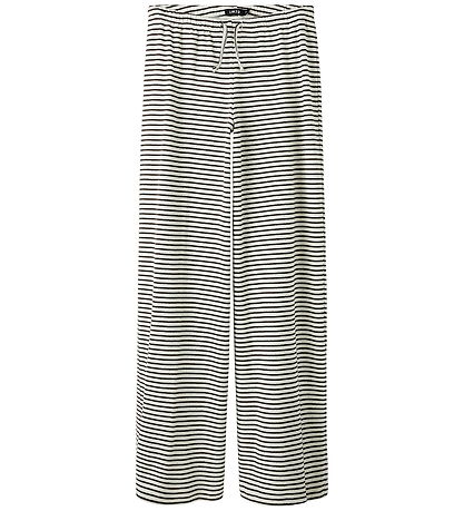 LMTD Bukser - Wide - NlfSeher - Black Coffee/White m. Hulmønster