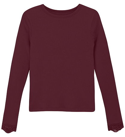 Creamie Bluse - Rib - Modal/Bomuld - Vineyard Wine