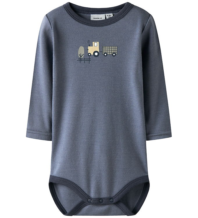 Name It Body l/æ - Uld - NbmWillit - Folkstone Gray/TRACTOR