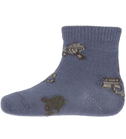 Name It Strømper - Uld/Bomuld - 4 pak - NbmWak - Folkstone Gray/