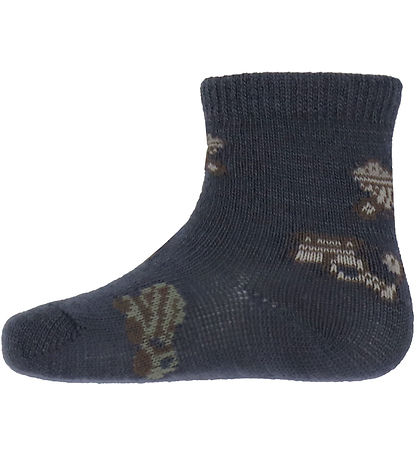 Name It Strømper - Uld/Bomuld - 4 pak - NbmWak - Folkstone Gray/