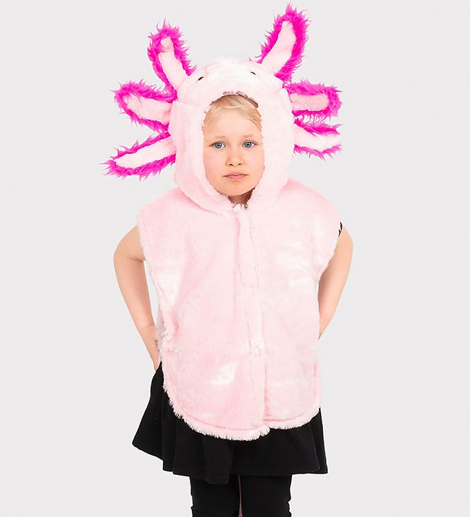 Den Goda Fen Udklædning - Mini Cape Pink Axolotl - Pink