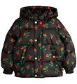 Mini Rodini Dynejakke - Lingonberries Hooded Puffer - Sort
