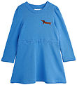 Mini Rodini Kjole - Sweat - Dog - Blå Mini Rodini Kjole - Sweat - Dog - Blå