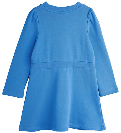 Mini Rodini Kjole - Sweat - Dog - Blå