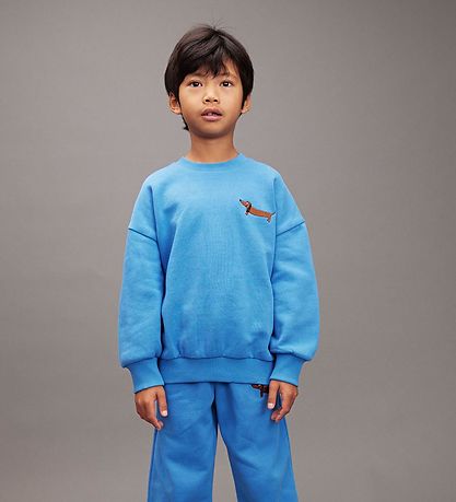 Mini Rodini Sweatshirt - Dog - Blå