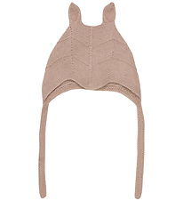 Huttelihut Babyhjälm m. Öron - Alpackaull - Stickad - Mahogany R Huttelihut Babyhjälm m. Öron - Alpackaull - Stickad - Mahogany R