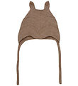 Huttelihut Babyhjelm m. Ører - Alpakauld - Strik - Camel Melange Huttelihut Babyhjelm m. Ører - Alpakauld - Strik - Camel Melange
