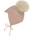 Huttelihut Babyhjelm m. Kvast - Alpakauld - Strik - Mahogany Ros Huttelihut Babyhjelm m. Kvast - Alpakauld - Strik - Mahogany Ros