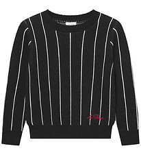Les Deux Bluse - Strik - Gaston Jacquard Pinstripe - Black Les Deux Bluse - Strik - Gaston Jacquard Pinstripe - Black