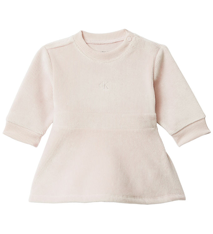 Calvin Klein Kjole - Fløjl - Whitecap Gray