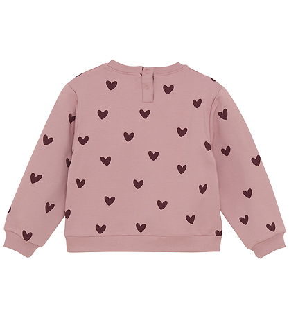 Creamie Sweatshirt - Woodrose m. Hjerter
