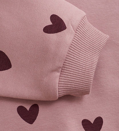 Creamie Sweatshirt - Woodrose m. Hjerter