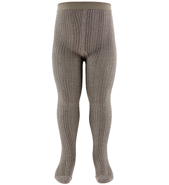 MP Strømpebukser - Viskose/Bambus - Glitter - Brown Sienna