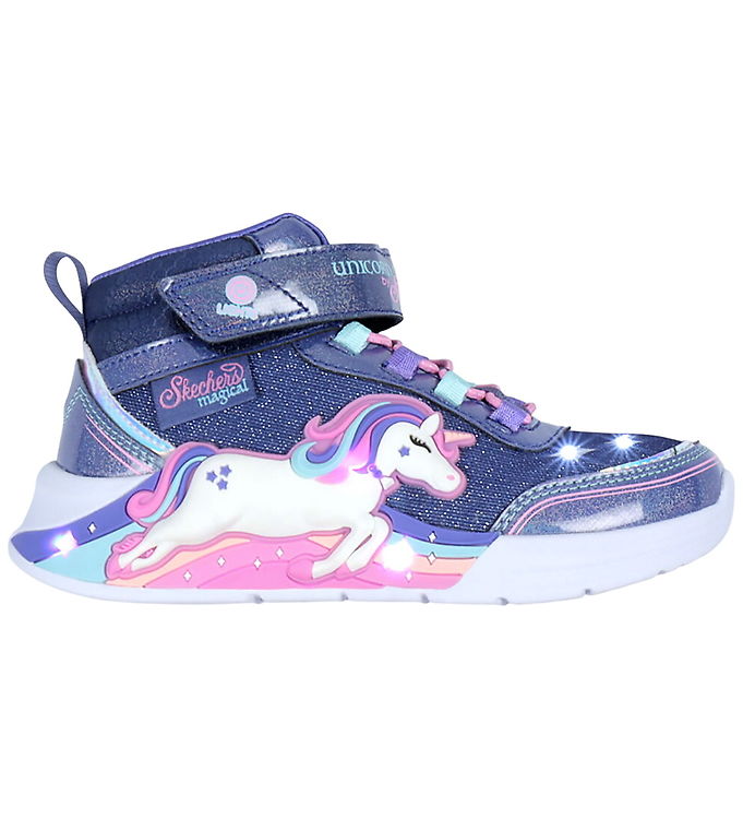 Skechers Støvler m. Lys - Unicorn Chaser - Navy/Multi