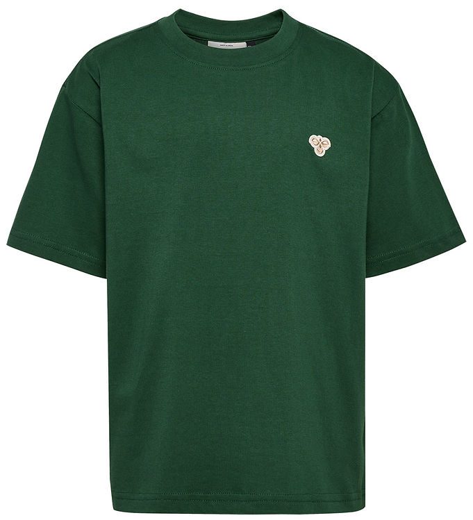 Hummel T-shirt - HmlJR - Mørkegrøn m. Logo